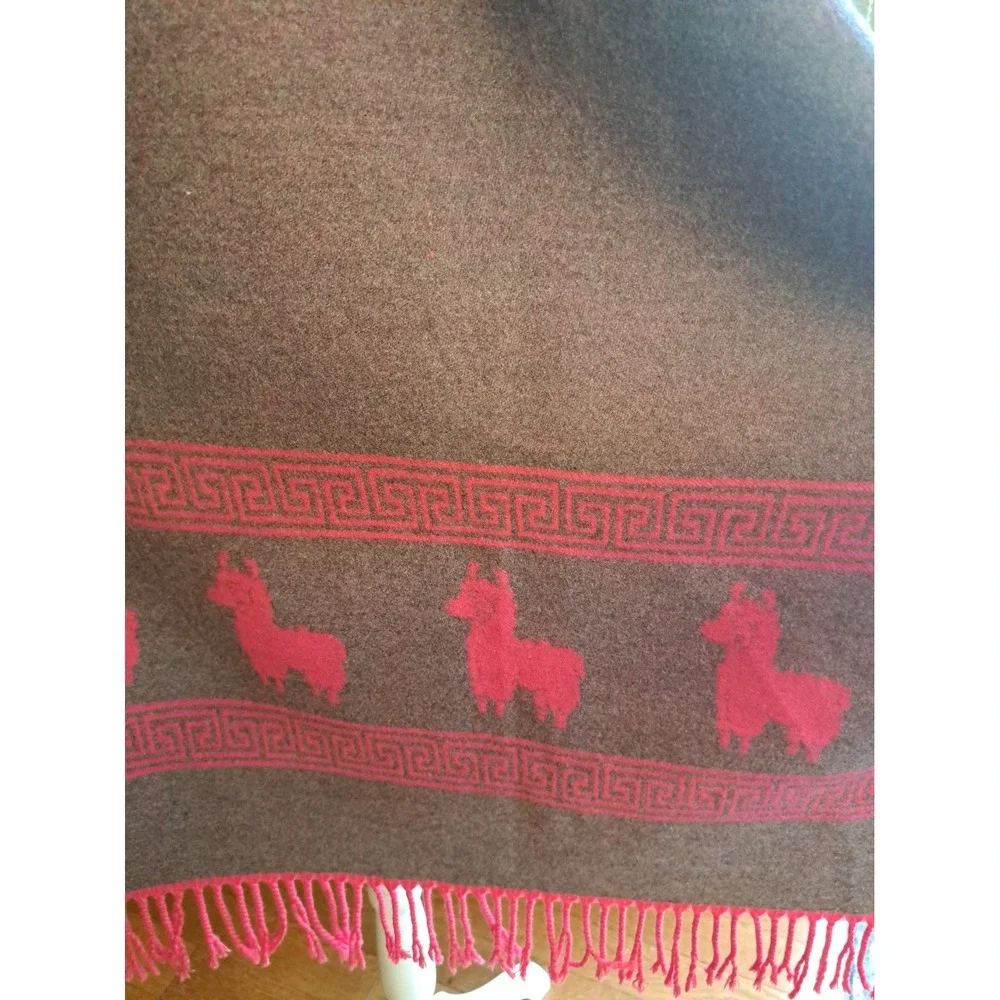 Fuchsia Alpaca Wool Blend Scarf Wrap Shawl Fringed Warm Winter Accessories 72x25
